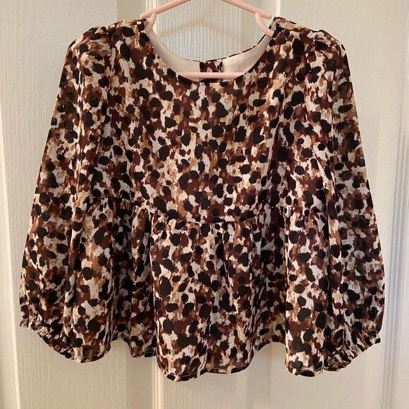 Janie and Jack x Rachel Zoe Leopard Print Top Long Sleeve Girls Size 3 NWT - Picture 1 of 10